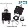 mxuteuk 2Pcs 20Amp Circuit Breakers Push Button Manual Reset 125/250V AC 50V DC, L1 Series Overload Protector Switch Thermal Circuit Breakers with Waterproof Button Caps L1-ls-20A