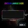 Large RGB Gaming Mouse Pad - REAWUL 14 Modes Oversized Glowing Led Extended Mousepad, Anti-Slip Rubber Base and Waterproof Surface, Extra Large Soft Led Computer Keyboard Mouse Mat - 31.5 x 11.8in