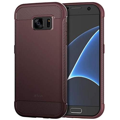 JETech Case for Samsung Galaxy S7 Protective Cover with Shock-Absorption and Carbon Fiber Design (Plum)