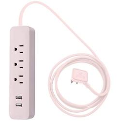 Globe Electric - 78257 Designer Series Power Strip, Rose 3 Outlet