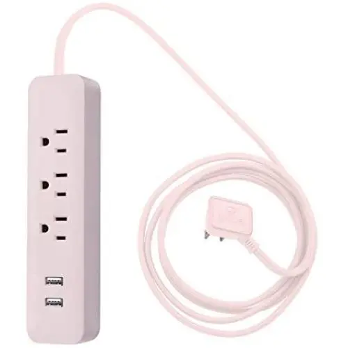 Globe Electric - 78257 Designer Series Power Strip, Rose 3 Outlet