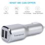 Tranesca 4.8A/24W 2 USB Port Car Charger Compatible with iPhone X 8 7 6S 6 Plus, 5 SE 5S 5 5C, Samsung Galaxy S9 S8 S7 S6 Edge, Note 8 4, LG G6 G5 V10 V20, HTC,Nexus, iPad Pro and More-Silver Tranesca 4.8A/24W 2 USB Port Car Charger Compatible with iPhone X 8 7 6S 6 Plus, 5 SE 5S 5 5C, Samsung Galaxy S9 S8 S7 S6 Edge, Note 8 4, LG G6 G5 V10 V20, HTC,Nexus, iPad Pro and More-Silver