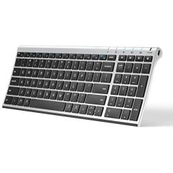 iClever BK10 Bluetooth Keyboard, Multi Device Keyboard Rechargeable Bluetooth 5.1 with Number Pad Ergonomic Design Full Size Stable Connection Keyboard for iPad, iPhone, Mac, iOS, Android, Windows