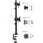 VIVO Dual Computer Monitor Desk Mount Stand Vertical Array for 2 Screens up to 27 inches STAND-V002R