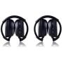 LeaningTech 2 Pack of IR Wireless Two-Channel Foldable Headphone, Two Channel Folding Adjustable Universal Rear Entertainment System Infrared Headphones for in Car TV Video Audio Listening