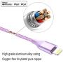 Lightning Cable 4Pack(10/6/6/3ft) 4Colors iPhone Charger MFi Certified Nylon Braided Long Fast USB Cord HaoKanDe Compatible for iPhone11 Pro MAX Xs XR X 8 7 6S 6 Plus SE 5S 5C(Blue Green Purple Pink)