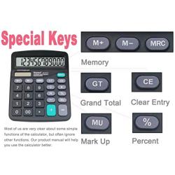 GAONA Basic Calculator 12 Digit Dual Power Large LCD Display Sensitive Button for Office, Primary School, Market or Home Use (Black)