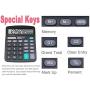 GAONA Basic Calculator 12 Digit Dual Power Large LCD Display Sensitive Button for Office, Primary School, Market or Home Use (Black)