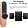 DATO Smart Lock L-F500, Keyless Entry Front Door Locks Homekit locksets for Exterior, Fingerprint, Digital Electronic Keypad, Bluetooth,Quickset, w/ App, for AirBnB, Home, Rose Gold