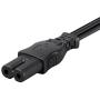 Monoprice AC Power Cord Cable - 3 Feet Without Polarized | 18AWG, 10A (NEMA 1-15P to IEC-320-C7) Black