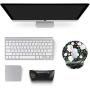 Miyaso Ergonomic Mouse Pad with Memory Foam Wrist Rest Support, Wrist Rest with Lycra Cloth, Non-Sip Rubber Base for Computer, Laptop, Adorable Flower