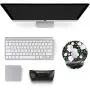 Miyaso Ergonomic Mouse Pad with Memory Foam Wrist Rest Support, Wrist Rest with Lycra Cloth, Non-Sip Rubber Base for Computer, Laptop, Adorable Flower