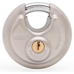 Keyed Alike Stainless Steel Disc Padlock, Same Key Open, for Self Storage, Farm, Recycle Box, Truck, 2-3/4''(70mm) (10)