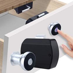 Fingerprint Cabinet Lock, 2 in 1 Smart Electronic Cabinet Locks Kit Replacement, Keyless USB Rechargeable Drawer Lock, Biometric Lock for File Cabinet Hidden Safes Home &Office Furniture Wardrobe