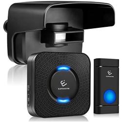 Driveway Alarm System, ELEPOWSTAR Weatherproof Outdoor Motion Sensor Detector Doorbell, Wireless Security Alert System with 58 Chimes/5 Level Volumes/LED Flash, Fits for Home, Yard, Garage, Gate, Pool