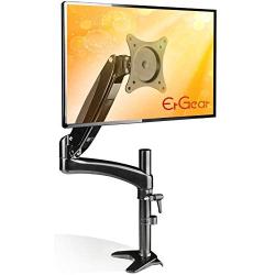 ErGear Monitor Mount for 15-32'' Flat/Curved Monitors, Full Motion Gas Spring Arm Improved LCD/LED Computer Monitor Riser, Height/Angle Adjustable Single Desk Mount Stand, Holds up to 17.6lbs, Black