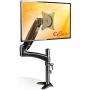 ErGear Monitor Mount for 15-32'' Flat/Curved Monitors, Full Motion Gas Spring Arm Improved LCD/LED Computer Monitor Riser, Height/Angle Adjustable Single Desk Mount Stand, Holds up to 17.6lbs, Black