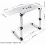 Desk York Portable Aluminum Laptop Stand - Best Gift for Friend-Men-Women-Student - Recliner/Bed Lap Tray - Table for Computer-2 Built in Cooling Fans-Mouse Pad and USB Cord {Silver}
