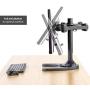 VIVO Freestanding Dual Computer Monitor Mount, Fully Adjustable VESA Stand with Base for Two (2) Ultra Wide Screens up to 38'' (STAND-V102AF)