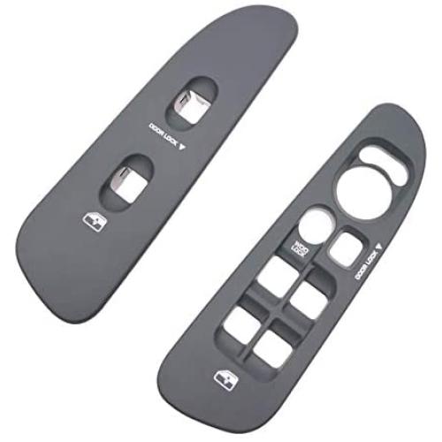 Window Switch Bezel Fits for Dodge Ram 1500 2500 3500 2002-2010, Driver Passenger Side Master Panel Door Gray OEM Replacement 5HZ71XDVAD 5HZ71XDVAE 68171680AA 56049805AB 641-00653L