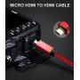 Elebase Micro HDMI Cable 6.6 FT,4K 60Hz Micro HDMI Cord Compatible for Raspberry Pi 4,GoPro Black Hero 7 6 5 4,Sony Camera A6000 A6300,Nikon B500,Lenovo Yoga 3 Pro 710,Canon