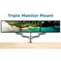 Mount-It! Triple Monitor Mount | Desk Stand with USB and Audio Ports | 3 Counter-Balanced Gas Spring Height Adjustable Arms for Three 24 27 30 32 Inch VESA Screens | C-Clamp and Grommet Bases Included