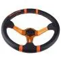 Bewinner 2 Color 350mm/14in Racing Steering Wheel, Universal Aluminum Frame Leather Car Steering Wheel with a Standard 6-Bolt Racing hub Adapter(Orange)