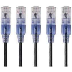 Monoprice Cat6A Ethernet Patch Cable - 5 Feet - Black (5 Pack) Network Internet Cord - RJ45, Stranded, UTP, Pure Bare Copper Wire, 30AWG - SlimRun Series