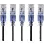 Monoprice Cat6A Ethernet Patch Cable - 5 Feet - Black (5 Pack) Network Internet Cord - RJ45, Stranded, UTP, Pure Bare Copper Wire, 30AWG - SlimRun Series