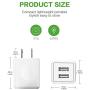 Wall Charger, 2.1A 12W Dual Port Portable Universal USB Wall Charger for Apple iPhone,iPad, Samsung Galaxy, HTC Nexus Moto BlackBerry, Bluetooth Speaker Headset & Power Bank, White (2-Pack)