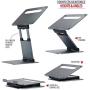 Ergonomic Laptop stand for desk, Adjustable height up to 20'', Laptop riser computer stand for laptop, Portable laptop stands, Fits MacBook, Laptops 10 15 17 inches, Laptop holder and Laptop desk stand