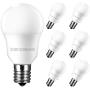 E17 Led Bulb, A15 Ceiling Fan Light Bulbs, 6W(60 Watt Equivalent), Warm White 3000K Intermediate Base, 600 Lumens, Not Dimmable, 6 Pack