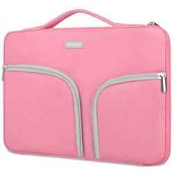 HESTECH Chromebook Case,11.6''-12.5 inch Water Repellent Polyester Protective Laptop Sleeve Bag Handle Front Pockets Acer/HP Stream/Samsung/Microsoft Surface Pro 7/3/4/5/6,Pink