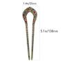 2 Pcs Vintage Hair Stick, Crystal Rhinestone Double Prong Hair Pin Stick Hairstyle Chignon Hairpin