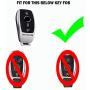 K LAKEY Car Key Fob Cover,Fit for Mercedes Benz C E S M CLS CLK G Class Key Fob,Smart Car Key Soft TPU Case Protector Key Fob with Alloy Keychain Silver (Silver, B)
