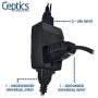 Italy Travel Plug Adapter by Ceptics, 4 In 1 Power Plug (Type L) - Universal Socket - Dual USB - Perfect to Charge Your Electronics While Traveling to Venice, Chile, Uruguay - AC Outlet - Usa to Italy