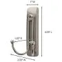Command Large Double Bath Hook, Satin Nickel, 1-Hook, 1-Large Water-Resistant Strip, Organize Damage-Free