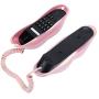Lip Shape Electroplating Pink Telephone, Support Number Storage WX‑3016 Fashionable Landline Telephone, Home Desk Telephone Corded Phone for Birthday for Loved One, Friend (Pink)