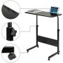 DOEWORKS Side Table, Adjustable Laptop Stand Portable Cart Tray Side Table, Black Studying Desk