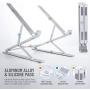 Homelux Theory Portable Laptop Stand Double Layer 6+9 Levels Adjustable Ergonomic Portable Aluminum Laptop Desk, Lightweight Foldable Laptop Stand for MacBook Air Pro,Dell,HP,Acer & More up to 15.6”