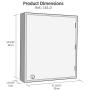 Acrimet Key Cabinet Organizer 24 Positions with Lock (Wall Mount) (24 Smoke Tags Included) (Black Cabinet)