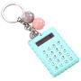 Serounder Mini Calculator, Portable Pocket Candy Color PVC 8 Digits Electronic Calculator with Silicone Buttons and Keychain Buckle for Children Students(Green)