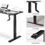 DEVAISE Adjustable Height Standing Desk, 47 inch Sit to Stand Up Desk Workstaion with Crank Handle for Office Home, Black