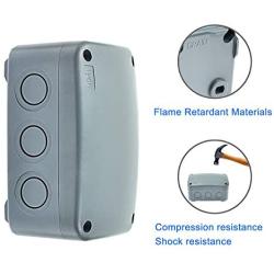 Nineleaf 1PK Outdoor Junction Box ABS Plastic Dustproof IP66 Waterproof Universal Electrical Boxes Project Enclosure Grey 4 7/8'' 3 1/4'' 2 1/4'' inch (125x86x62mm) fit 20mm Cable Gland for Outdoor Use