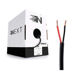 Next 16/2 Plenum Speaker Wire - 16 AWG/Gauge 2 Conductor - UL Listed in Wall (CL2P/CL3P/CMP) Rated - Oxygen-Free Copper (OFC) - 1000 Foot Bulk Cable Pull Box - Black