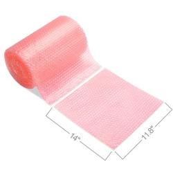 Fuxury Pink Anti-Static Bubble Cushioning Wrap Roll Air Bubble Roll 1 Roll 36 Feet,Perforated Every 12'',Included 10 Fragile Sticker Labels for Packaging Moving Shipping Boxes Supplies
