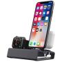 Aluminum Charging Stand for iPhone and Watch Charging Station for Apple Products 3 in 1 iWatch Charger Stand for Apple Watch Series 6 SE 5 4 3 2 44mm 40mm 42mm 38mm iPhone Airpods - No Charger