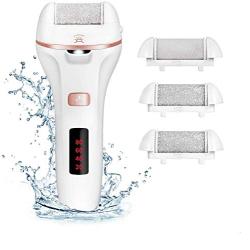 Electric Callus Remover,Portable Electronic Foot File Pedicure Tools for Hard Cracked Dry Skin with 3 Different Roller Heads In 2 Speeds (Led Light & Screen Display).