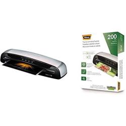Fellowes 5736606 Laminator Saturn3i 125, 12.5 inch, Rapid 1 Minute Warm-up Laminating Machine, with Laminating Pouches Kit & Thermal Laminating Pouches, Letter Size Sheets, 5mil, 200pk