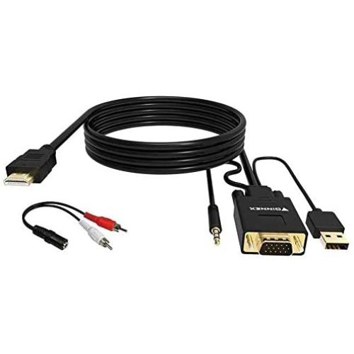 VGA to HDMI Adapter Cable 10FT/3M (Old PC to New TV/Monitor with HDMI),FOINNEX VGA to HDMI Converter Cable with Audio for Connecting Laptop with VGA(D-Sub,HD 15-pin) to New Monitor,HDTV.Male to Male